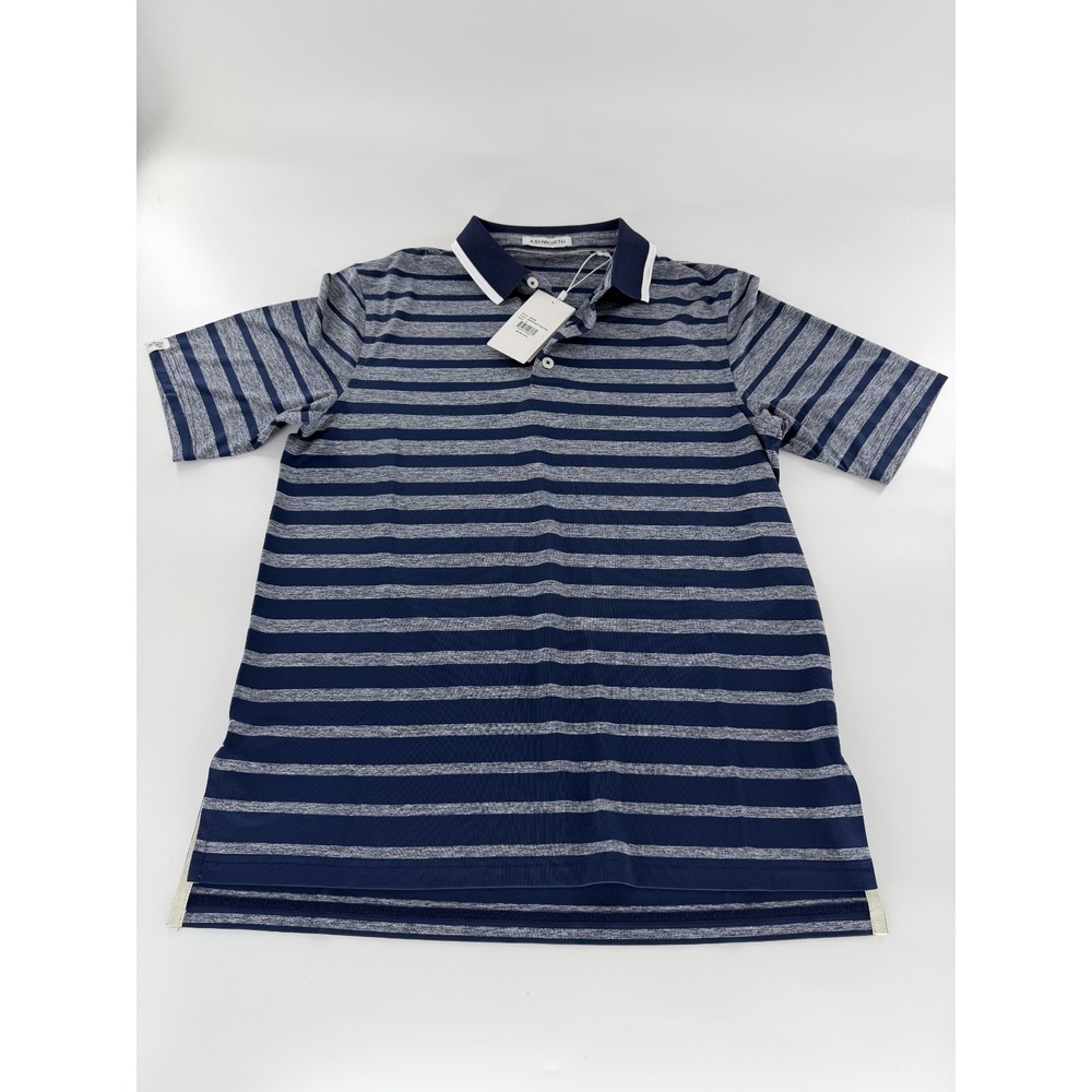 Ashworth Golf Mens Navy Heather Driver Polo Shirt Moisture Wicking AM1058 Size S